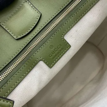 Gucci 833660 Gucci 73 Medium Bucket Bag Green smooth leather