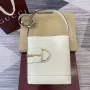 Gucci 833660 Gucci 73 Medium Bucket Bag White smooth leather