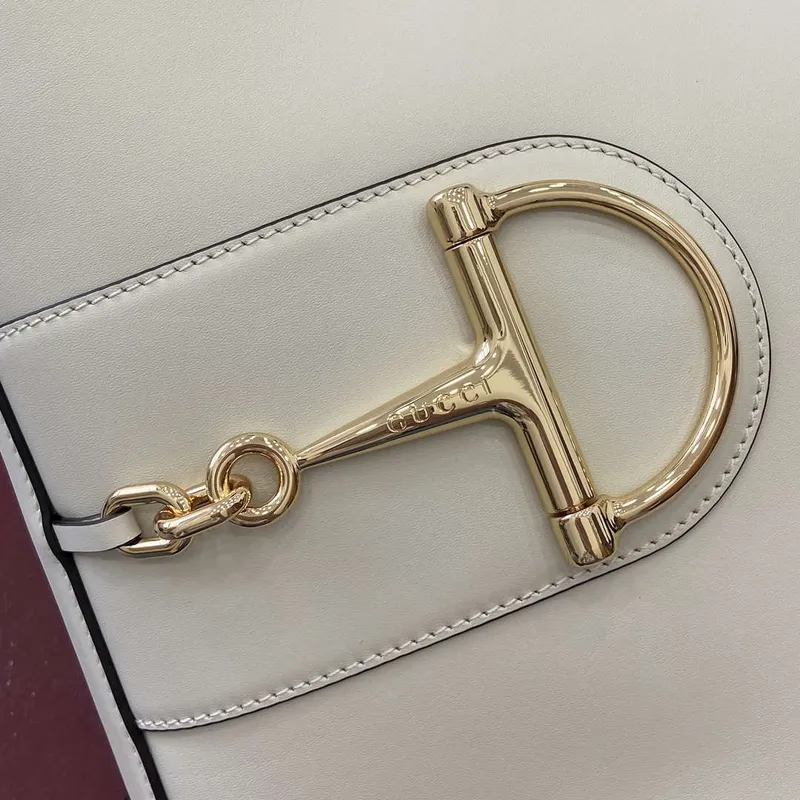 Gucci 833660 Gucci 73 Medium Bucket Bag White smooth leather