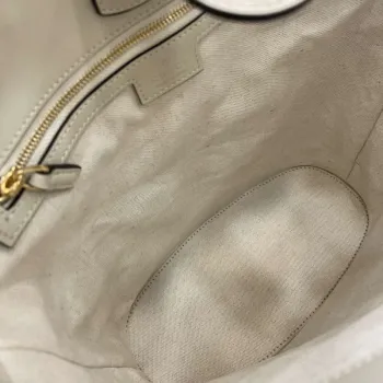 Gucci 833660 Gucci 73 Medium Bucket Bag White smooth leather
