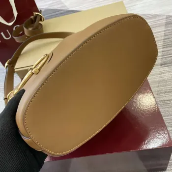 Gucci 833660 Gucci 73 Medium Bucket Bag Brown smooth leather