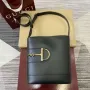 Gucci 833660 Gucci 73 Medium Bucket Bag Black smooth leather