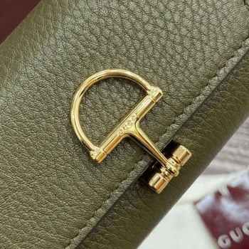 Gucci 828148 Gucci Softbit Card Case Dark Green