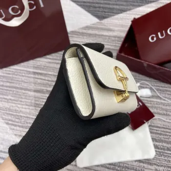 Gucci 828148 Gucci Softbit Card Case White