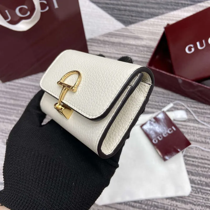 Gucci 828148 Gucci Softbit Card Case White