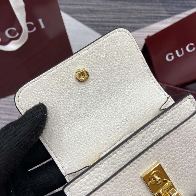 Gucci 828148 Gucci Softbit Card Case White
