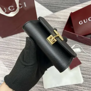 Gucci 828148 Gucci Softbit Card Case Black