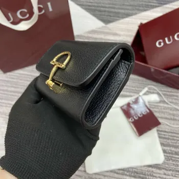 Gucci 828148 Gucci Softbit Card Case Black