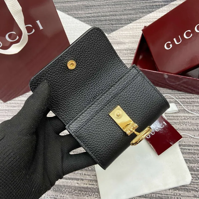 Gucci 828148 Gucci Softbit Card Case Black