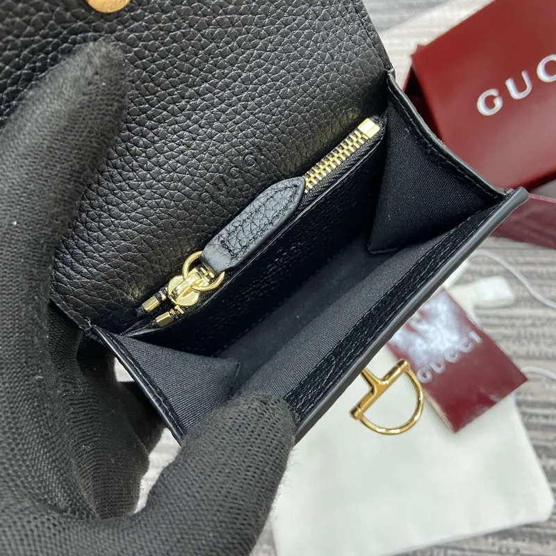 Gucci 828148 Gucci Softbit Card Case Black