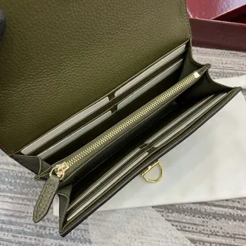 Gucci 828147 Gucci Softbit Continental Wallet Dark Green