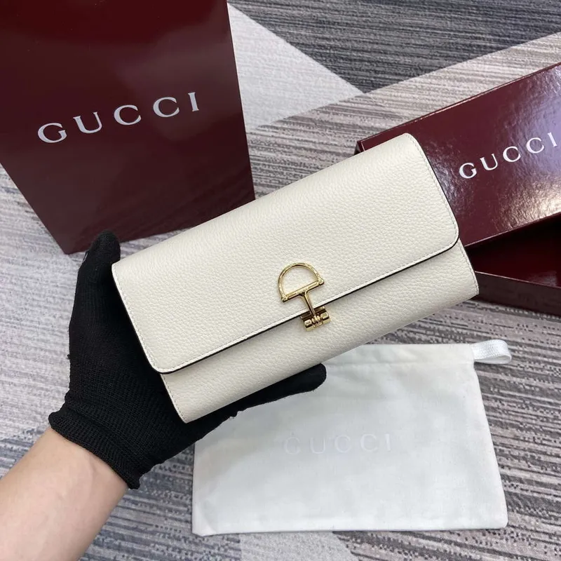 Gucci 828147 Gucci Softbit Continental Wallet White