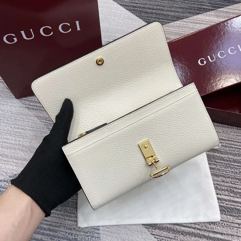 Gucci 828147 Gucci Softbit Continental Wallet White