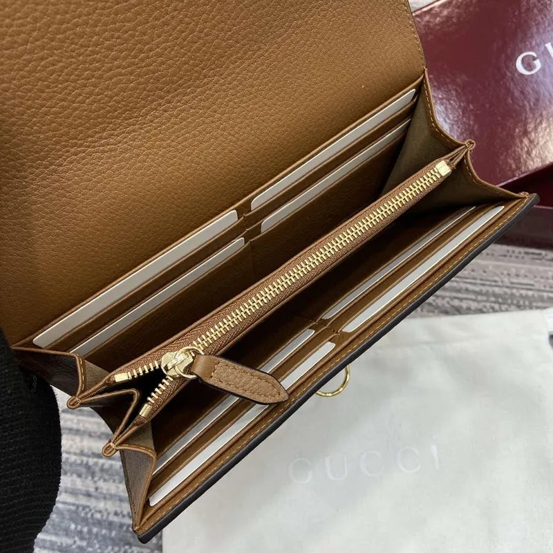 Gucci 828147 Gucci Softbit Continental Wallet Brown