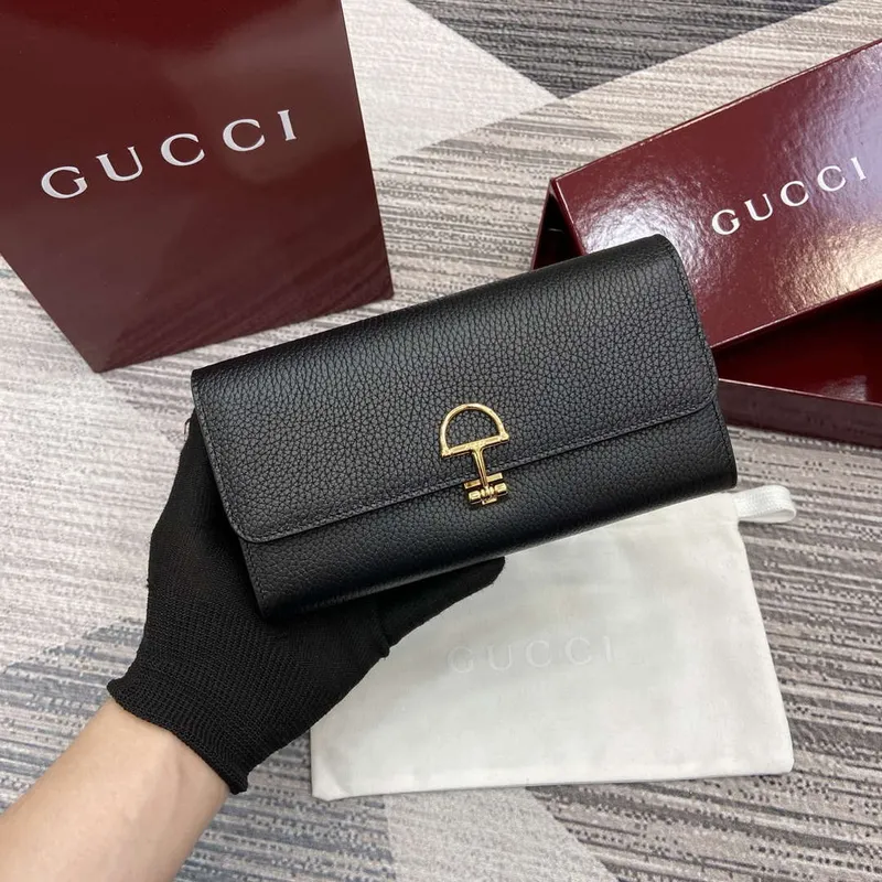 Gucci 828147 Gucci Softbit Continental Wallet Black