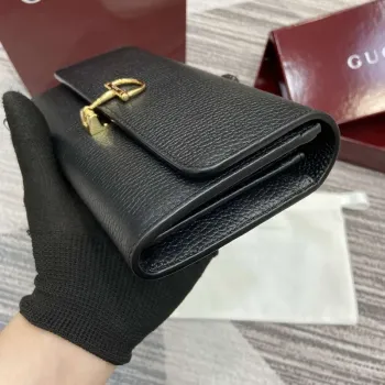Gucci 828147 Gucci Softbit Continental Wallet Black