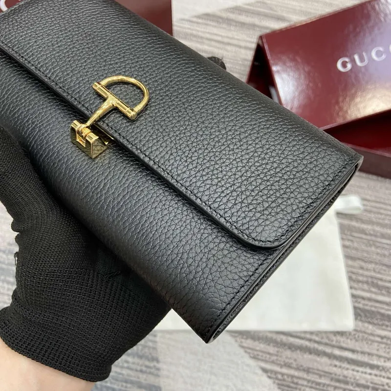 Gucci 828147 Gucci Softbit Continental Wallet Black