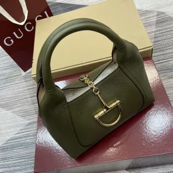 Gucci 837467 Gucci Softbit Medium Top Handle Bag Dark Green
