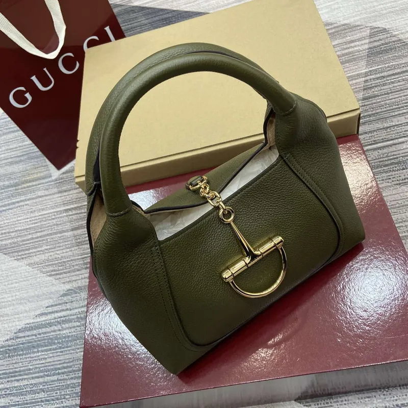 Gucci 837467 Gucci Softbit Medium Top Handle Bag Dark Green