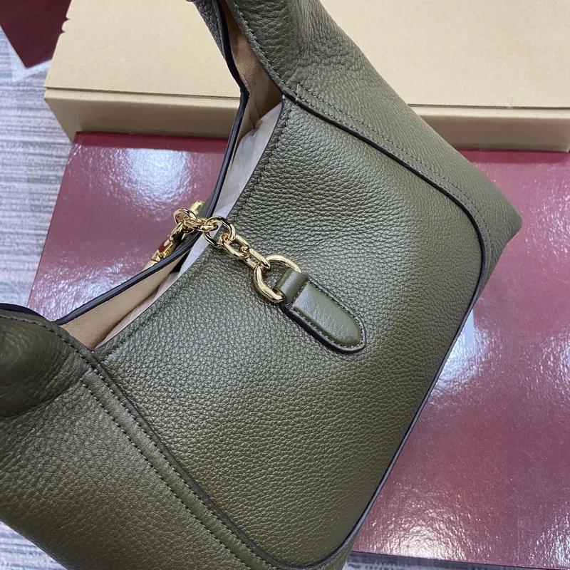 Gucci 837467 Gucci Softbit Medium Top Handle Bag Dark Green