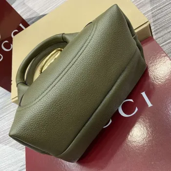 Gucci 837467 Gucci Softbit Medium Top Handle Bag Dark Green