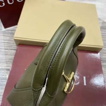 Gucci 837467 Gucci Softbit Medium Top Handle Bag Dark Green