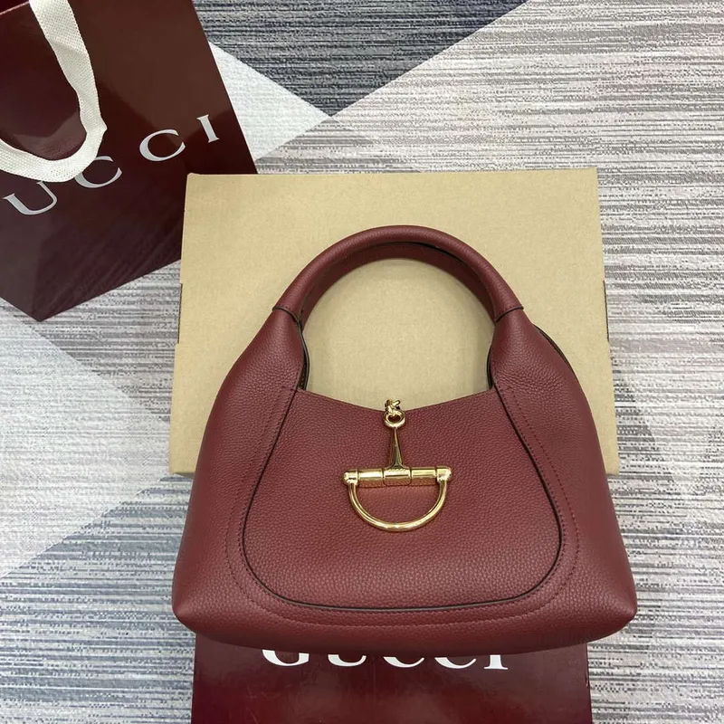 Gucci 837467 Gucci Softbit Medium Top Handle Bag Ancora red