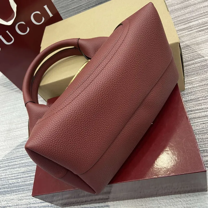 Gucci 837467 Gucci Softbit Medium Top Handle Bag Ancora red