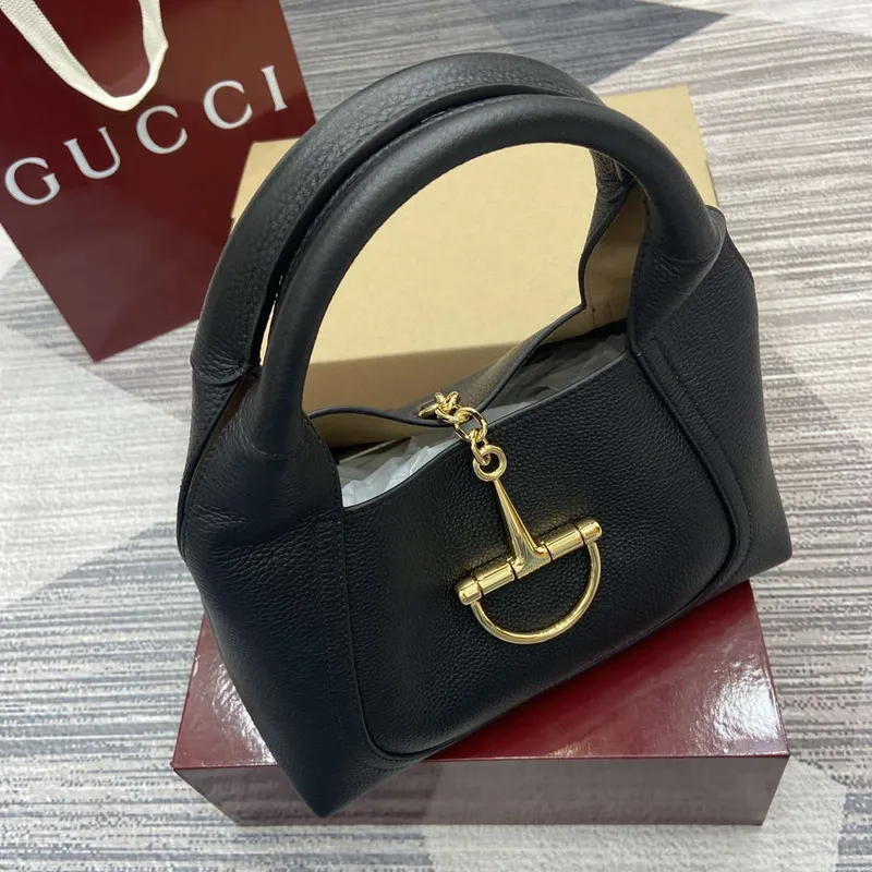 Gucci 837467 Gucci Softbit Medium Top Handle Bag Black