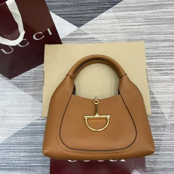 Gucci 837467 Gucci Softbit Medium Top Handle Bag Brown