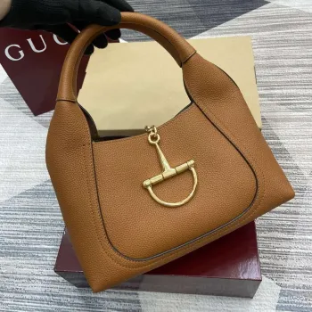 Gucci 837467 Gucci Softbit Medium Top Handle Bag Brown