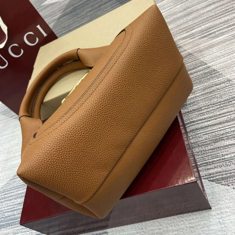 Gucci 837467 Gucci Softbit Medium Top Handle Bag Brown