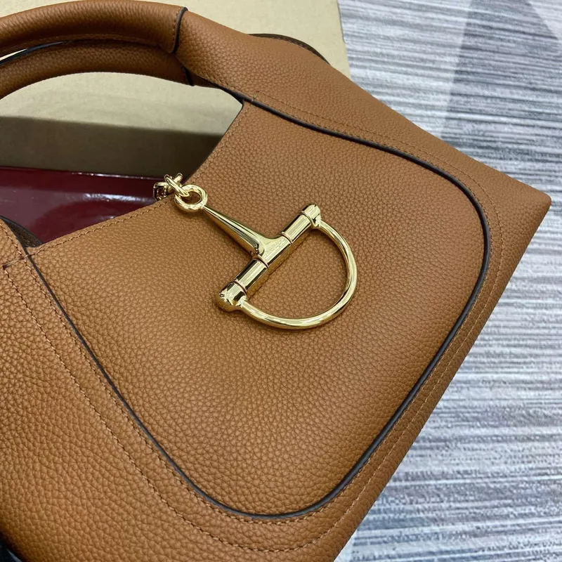 Gucci 837467 Gucci Softbit Medium Top Handle Bag Brown