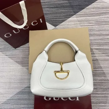Gucci 837467 Gucci Softbit Medium Top Handle Bag White