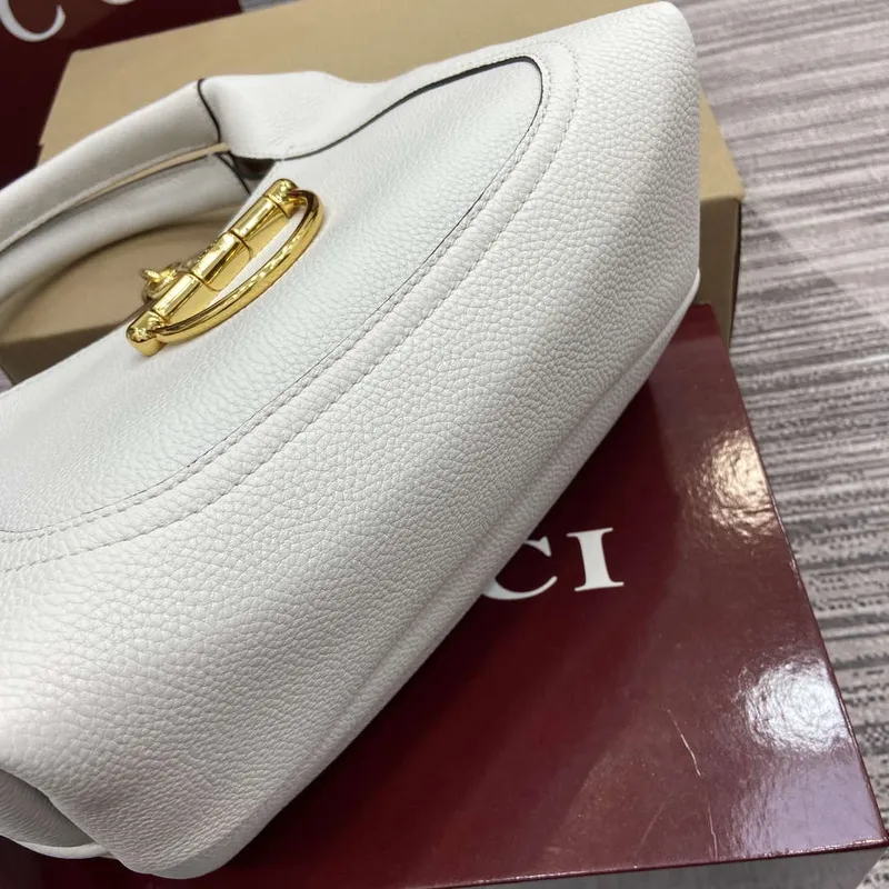 Gucci 837467 Gucci Softbit Medium Top Handle Bag White