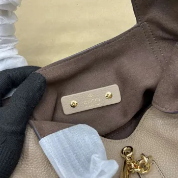 Gucci 837467 Gucci Softbit Medium Top Handle Bag Taupe grainy