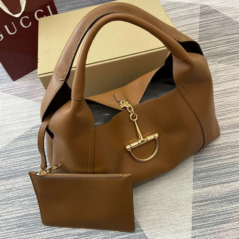 Gucci 837466 Gucci Softbit Maxi Shoulder Bag Brown