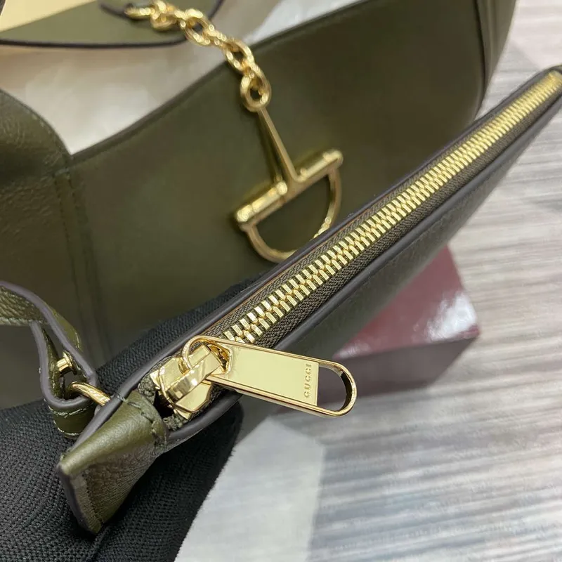 Gucci 837466 Gucci Softbit Maxi Shoulder Bag Dark green