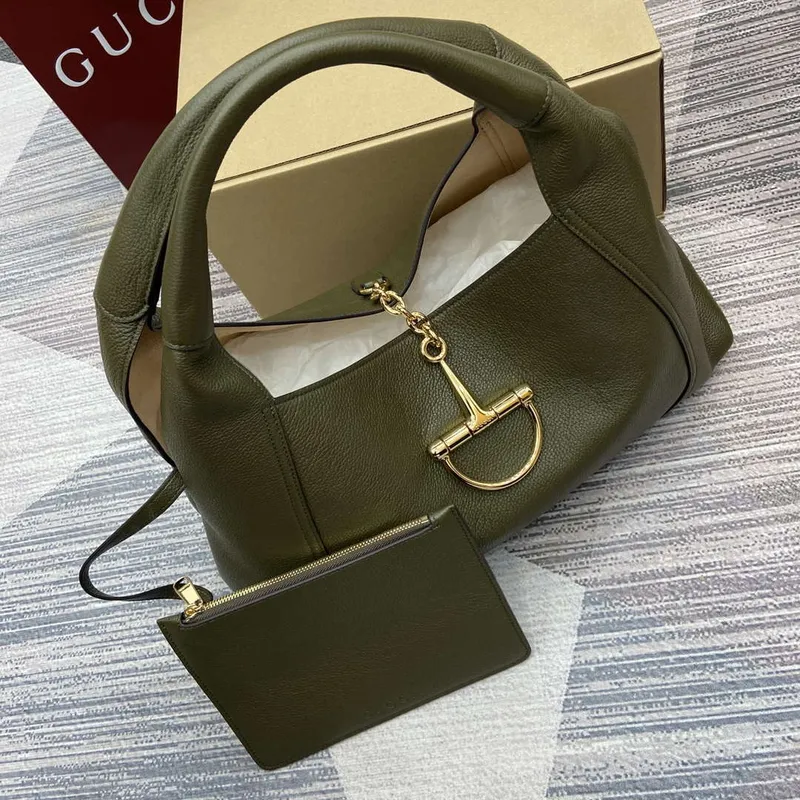 Gucci 837466 Gucci Softbit Maxi Shoulder Bag Dark green