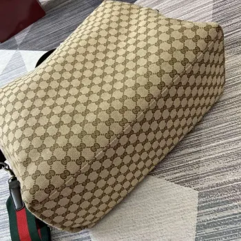 Gucci 821668 GG Canvas Medium Duffle Bag Brown