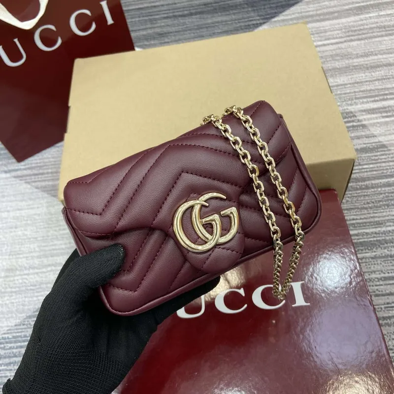 Gucci 841290 GG Marmont Mini Shoulder Bag Ancora red
