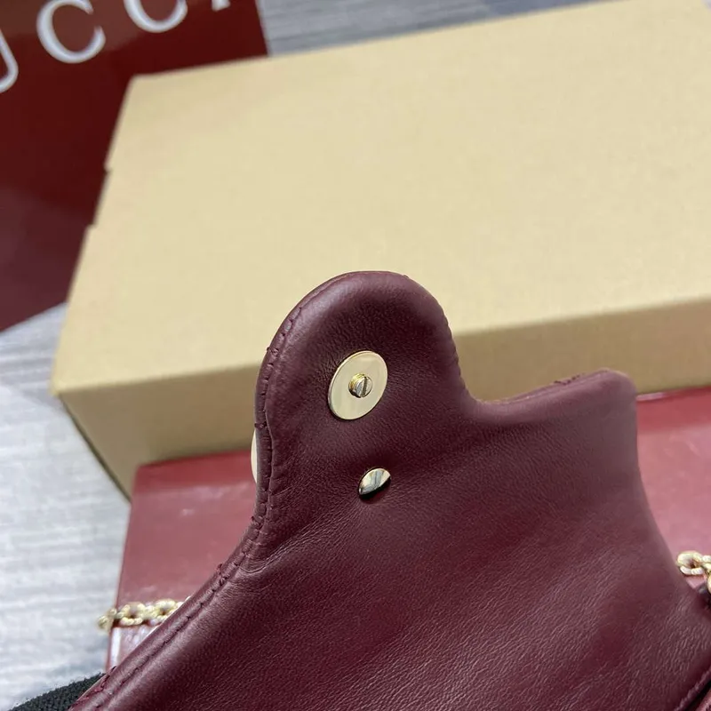 Gucci 841290 GG Marmont Mini Shoulder Bag Ancora red