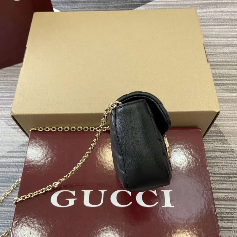 Gucci 841290 GG Marmont Mini Shoulder Bag Black