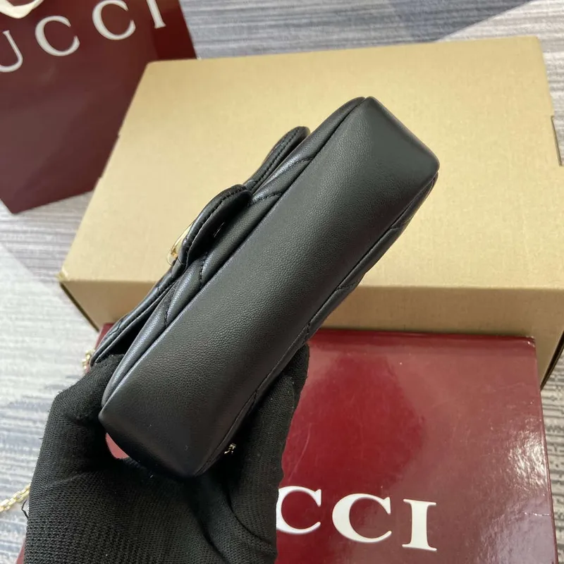 Gucci 841290 GG Marmont Mini Shoulder Bag Black