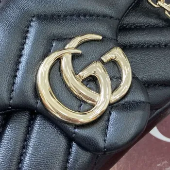 Gucci 841290 GG Marmont Mini Shoulder Bag Black
