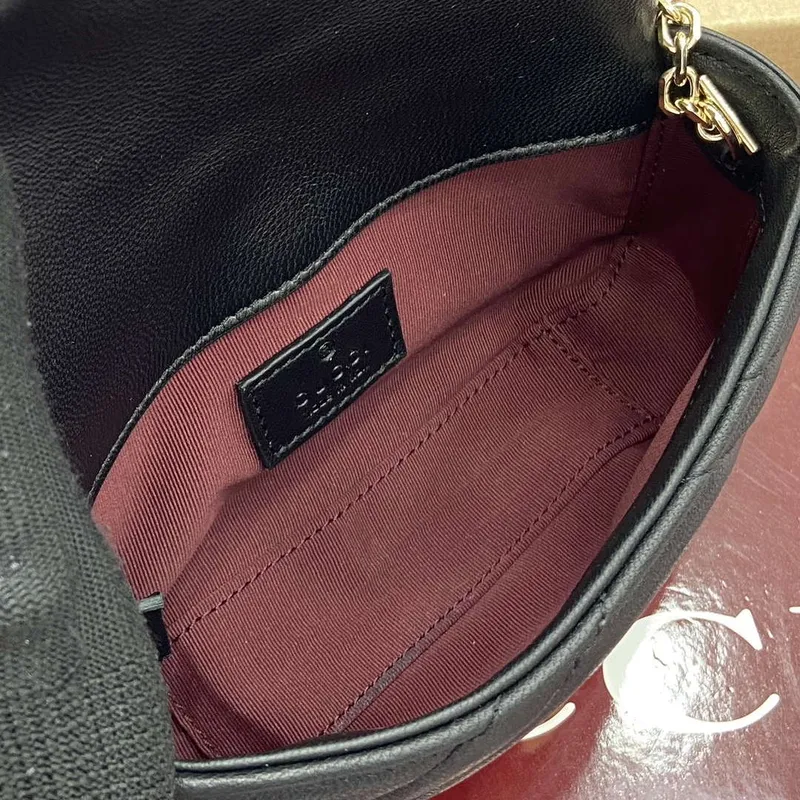 Gucci 841290 GG Marmont Mini Shoulder Bag Black
