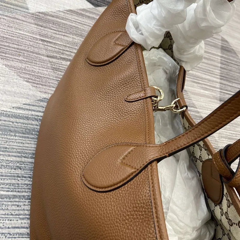 Gucci 839112 Gucci Totissima Large Reversible Tote Bag Brown