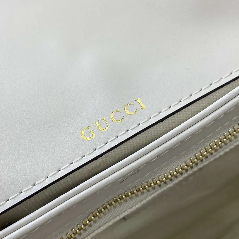 Gucci 815178 Gucci Horsebit 1955 Soft Medium Shoulder Bag White leather trim