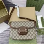 Gucci 815178 Gucci Horsebit 1955 Soft Medium Shoulder Bag Brown leather trim