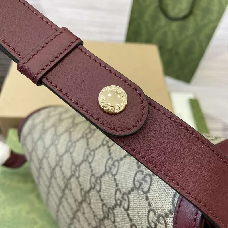 Gucci 815178 Gucci Horsebit 1955 Soft Medium Shoulder Bag Red leather trim